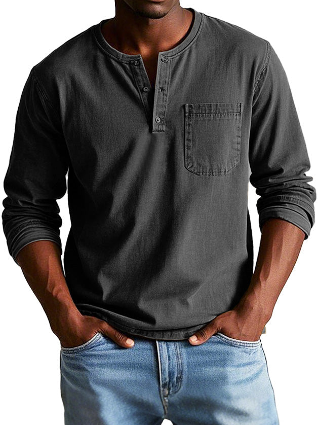 Noirval™ | Chemise Vintage à Manches Longues