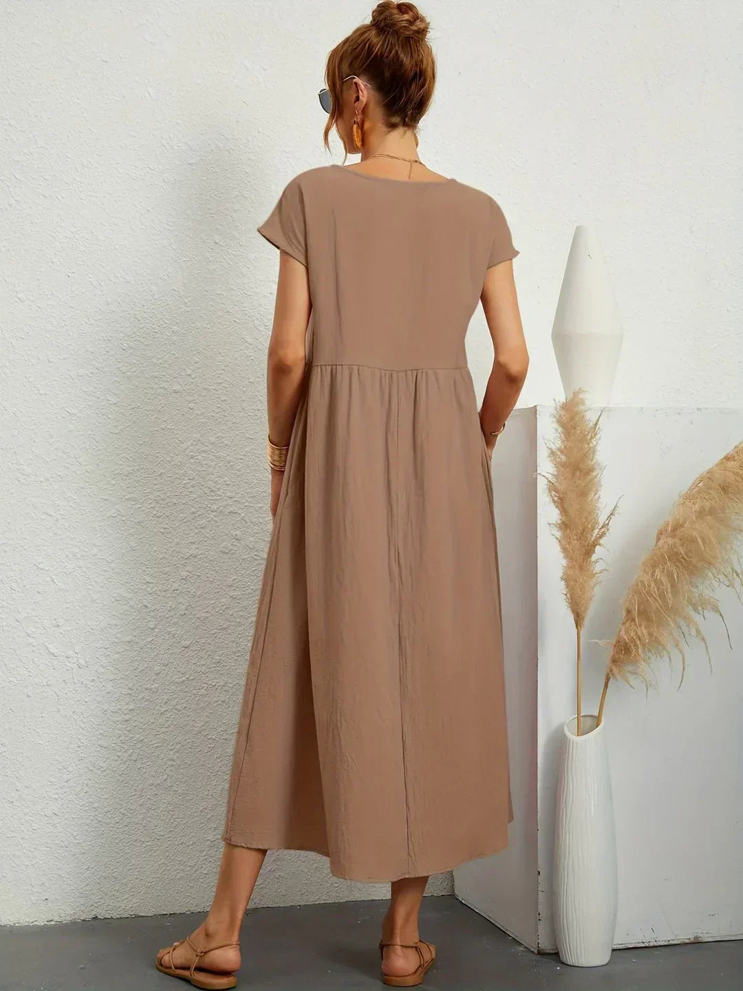 Robe Légère En Coton Doux Avec Poches