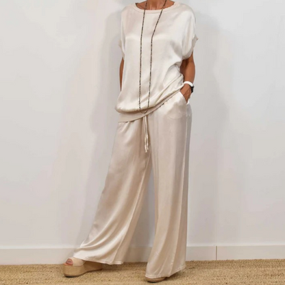 Ensemble Deux Pièces Élégant En Satin